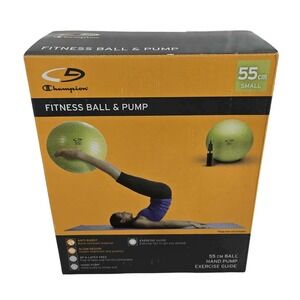 Champion‎ 55cm Small Green Fitness Ball and Hand Pump Exercise Resistant